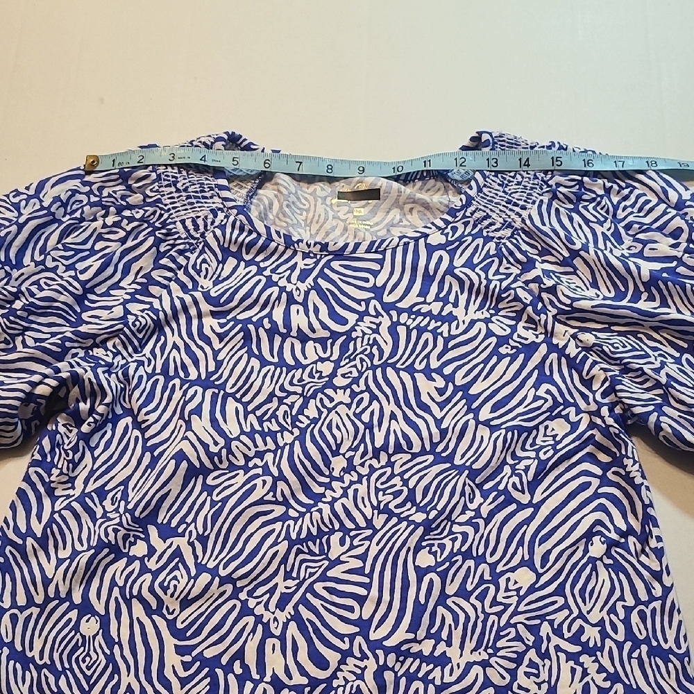Lilly Pulitzer Rosen Tshirt Womens Dress Martinque Blue Zee Bee Print EUC Medium - Picture 6 of 10